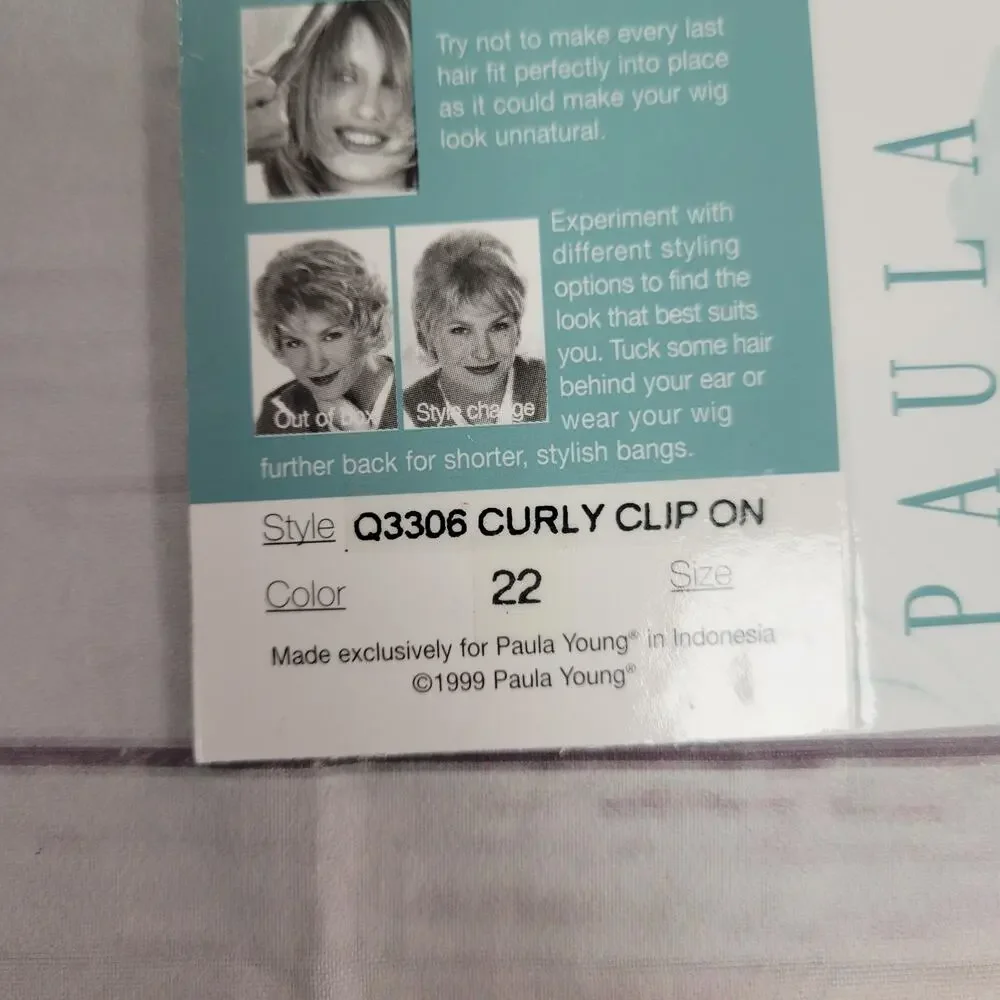 Paula Young Q3306 Curly Clip-On Hairpiece Blonde Hair Extension NEW